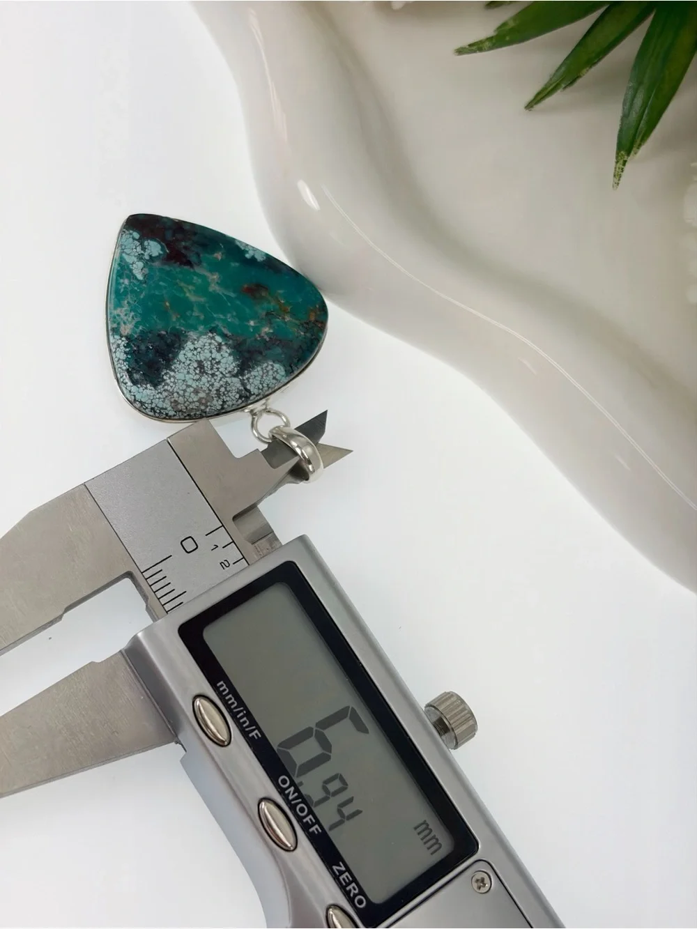 Sterling Silver 925 Southwest Spiderweb Matrix Turquoise Pendant Chunky New